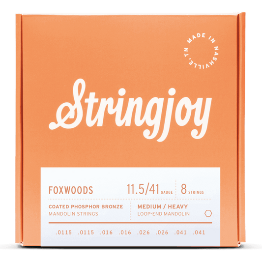 Stringjoy Foxwoods | Medium / Heavy Gauge (11.5-41) Coated Phosphor Bronze Mandolin Strings