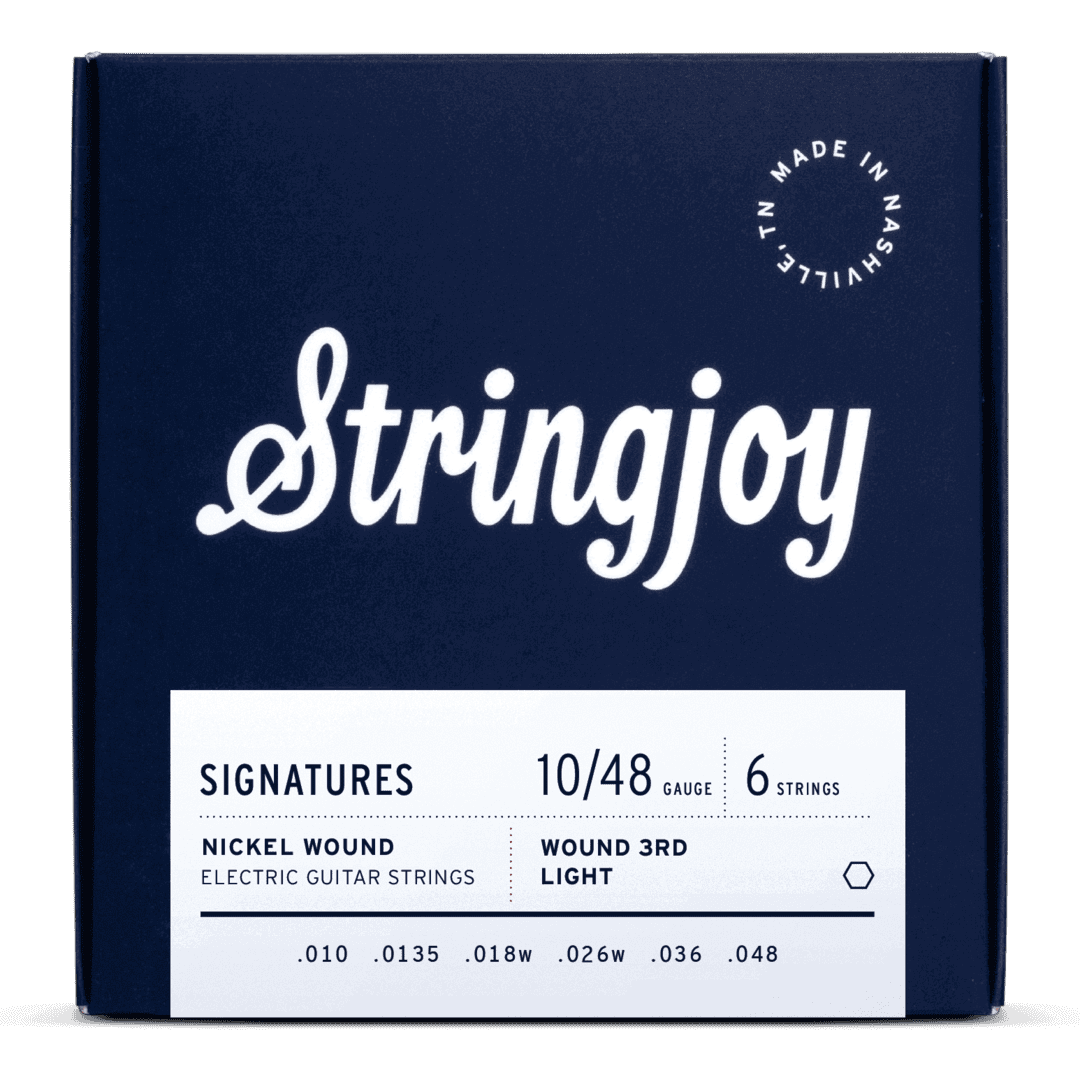 Stringjoy Signatures | Wound 3rd Light Gauge (10-48) Nickel Wound Electric Guitar Strings