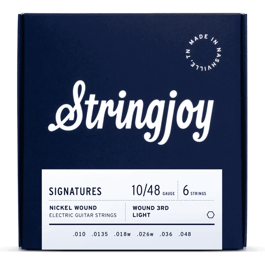 Stringjoy Signatures | Wound 3rd Light Gauge (10-48) Nickel Wound Electric Guitar Strings