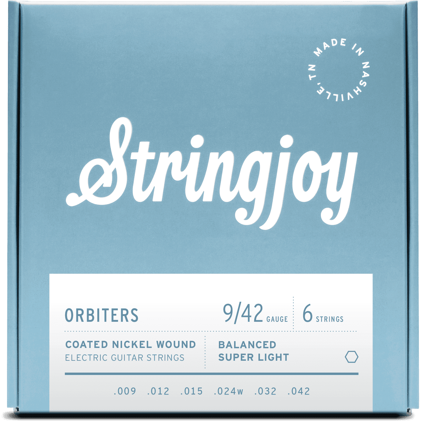 Stringjoy Orbiters | Balanced Super Light Gauge (9-42) Coated Nickel Wound Electric Guitar Strings