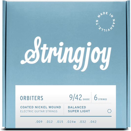 Stringjoy Orbiters | Balanced Super Light Gauge (9-42) Coated Nickel Wound Electric Guitar Strings