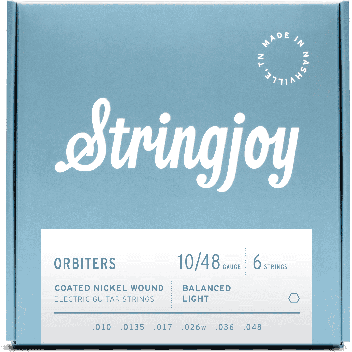 Stringjoy Orbiters | Balanced Light Gauge (10-48) Coated Nickel Wound Electric Guitar Strings