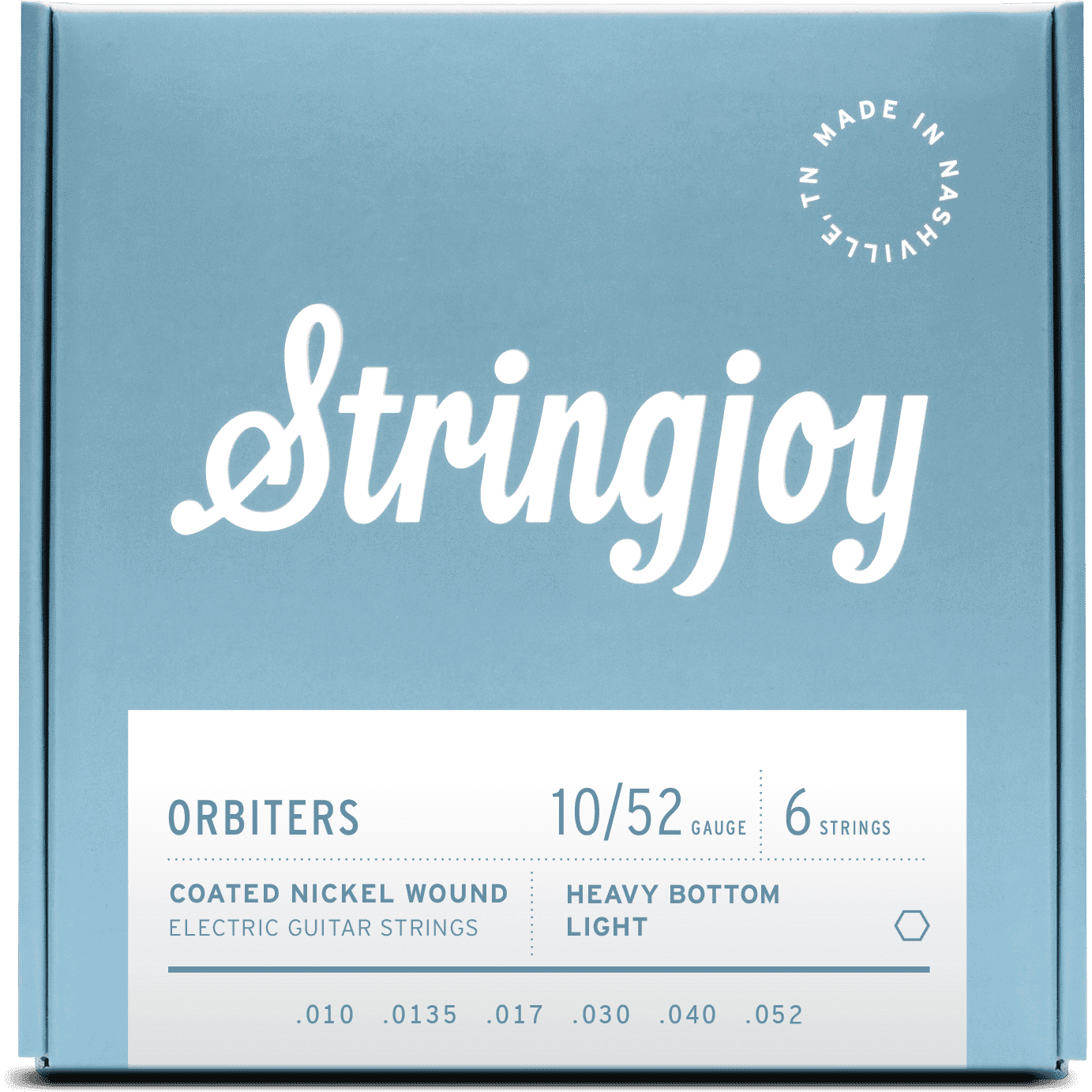 Stringjoy Orbiters | Heavy Bottom Light Gauge (10-52) Coated Nickel Wound Electric Guitar Strings