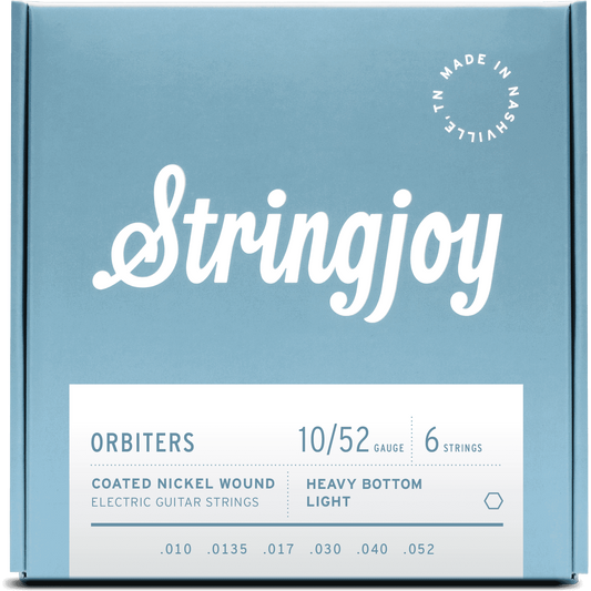 Stringjoy Orbiters | Heavy Bottom Light Gauge (10-52) Coated Nickel Wound Electric Guitar Strings