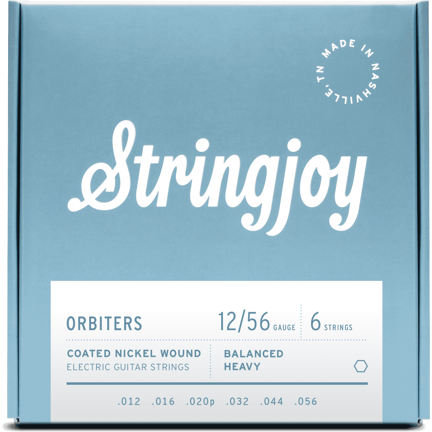 Stringjoy Orbiters | Balanced Heavy Gauge (12-56) Coated Nickel Wound Electric Guitar Strings