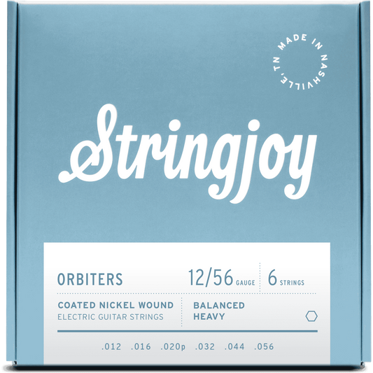 Stringjoy Orbiters | Balanced Heavy Gauge (12-56) Coated Nickel Wound Electric Guitar Strings