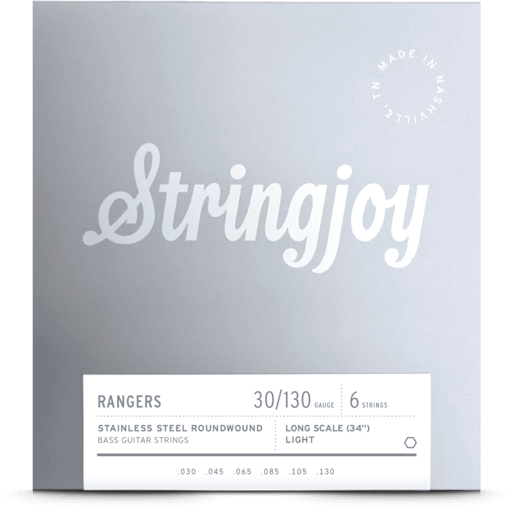 Stringjoy Rangers | Light Gauge (30-130) 6 String Long Scale Stainless Steel Bass Guitar Strings