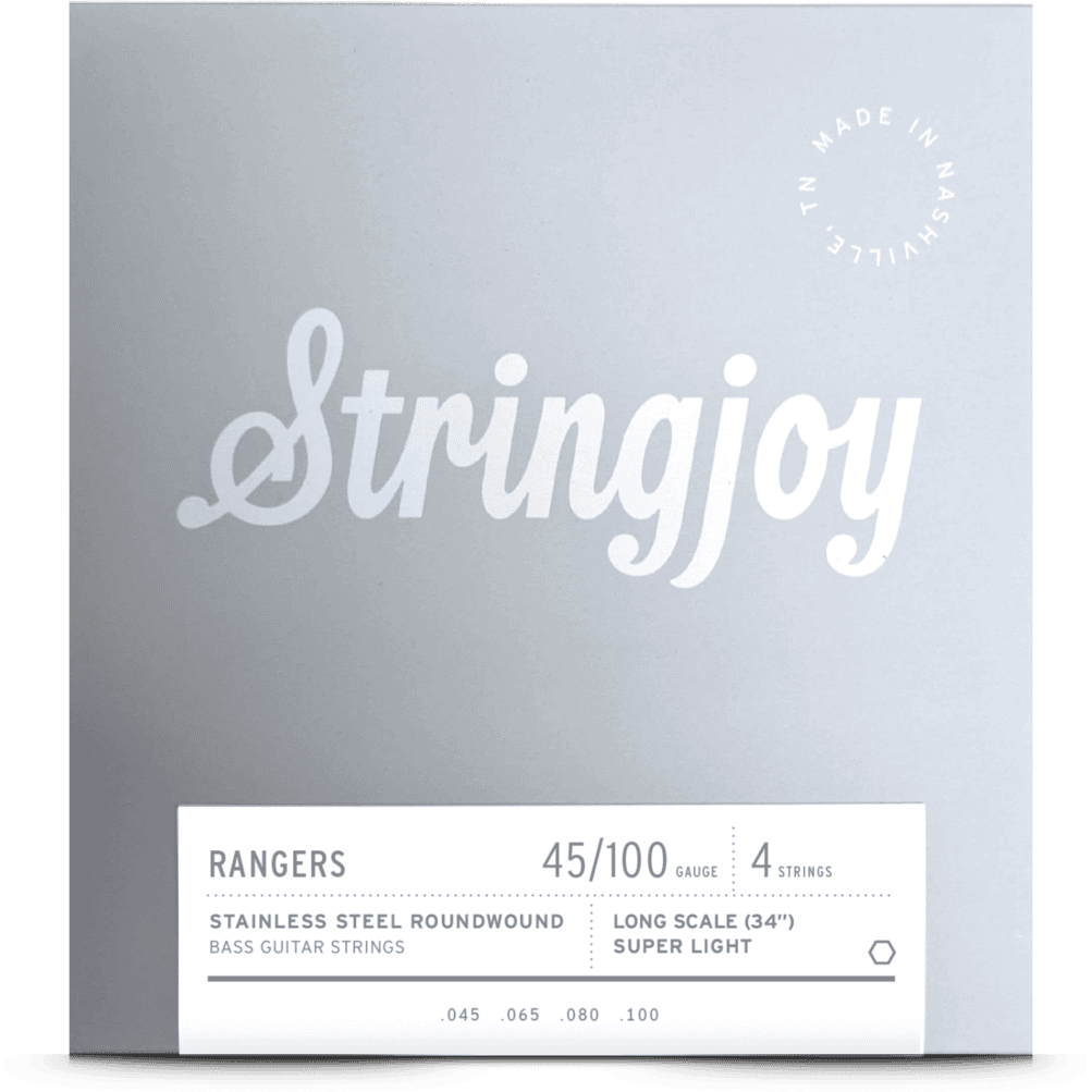 Stringjoy Rangers | Super Light Gauge (45-100) 4 String Long Scale Stainless Steel Bass Guitar Strings