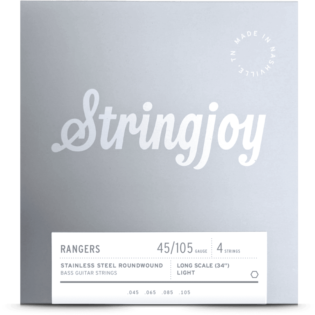 Stringjoy Rangers | Light Gauge (45-105) 4 String Long Scale Stainless Steel Bass Guitar Strings