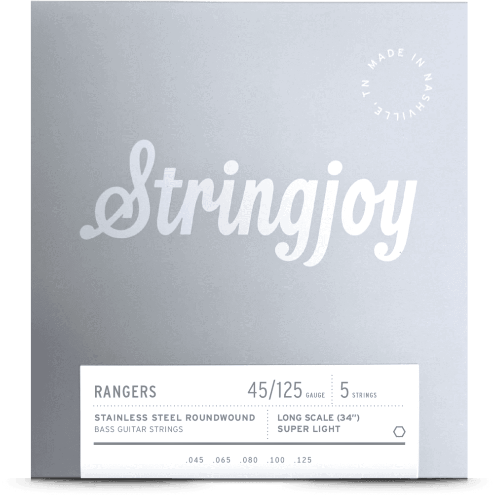 Stringjoy Rangers | Super Light Gauge (45-125) 5 String Long Scale Stainless Steel Bass Guitar Strings