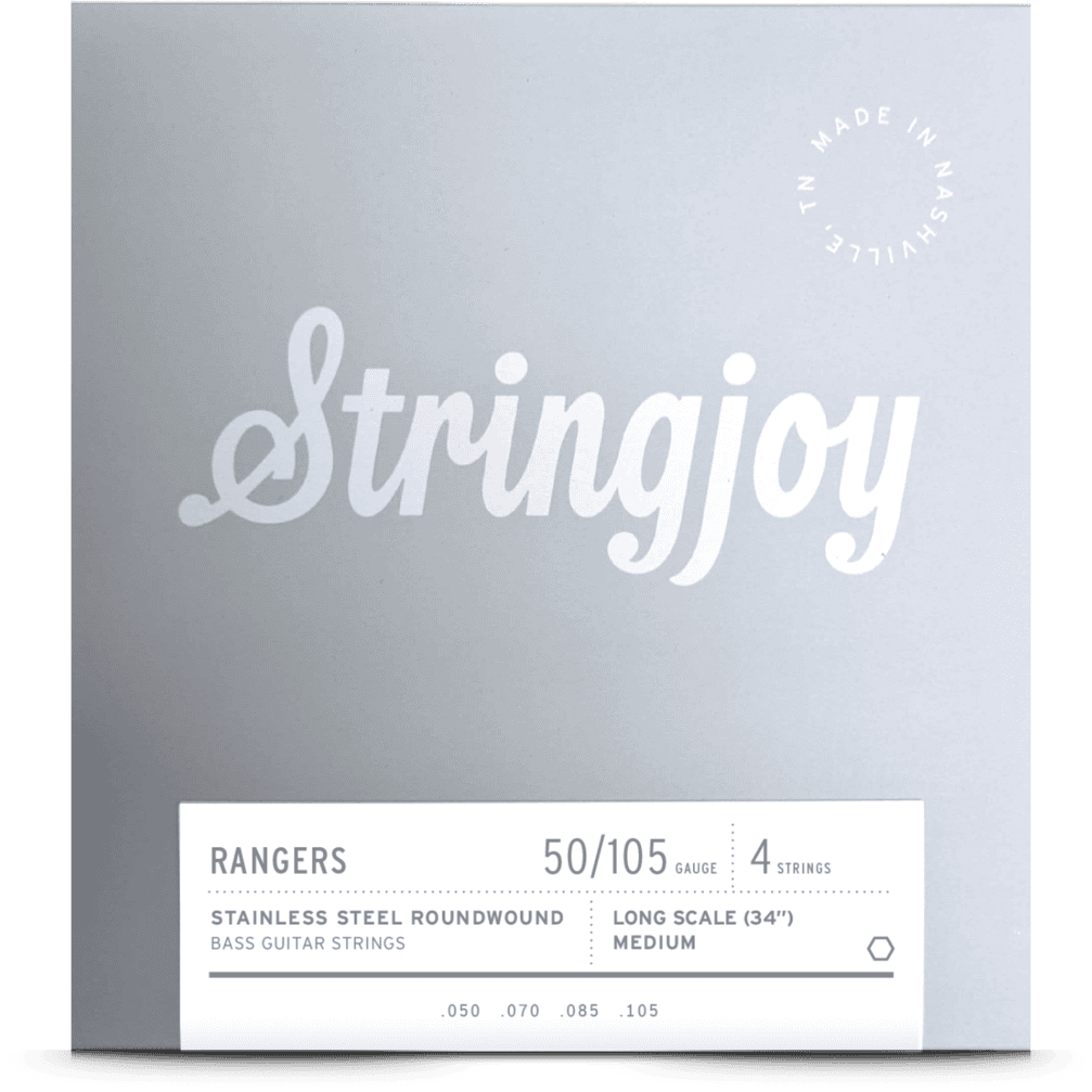 Stringjoy Rangers | Medium Gauge (50-105) 4 String Long Scale Stainless Steel Bass Guitar Strings