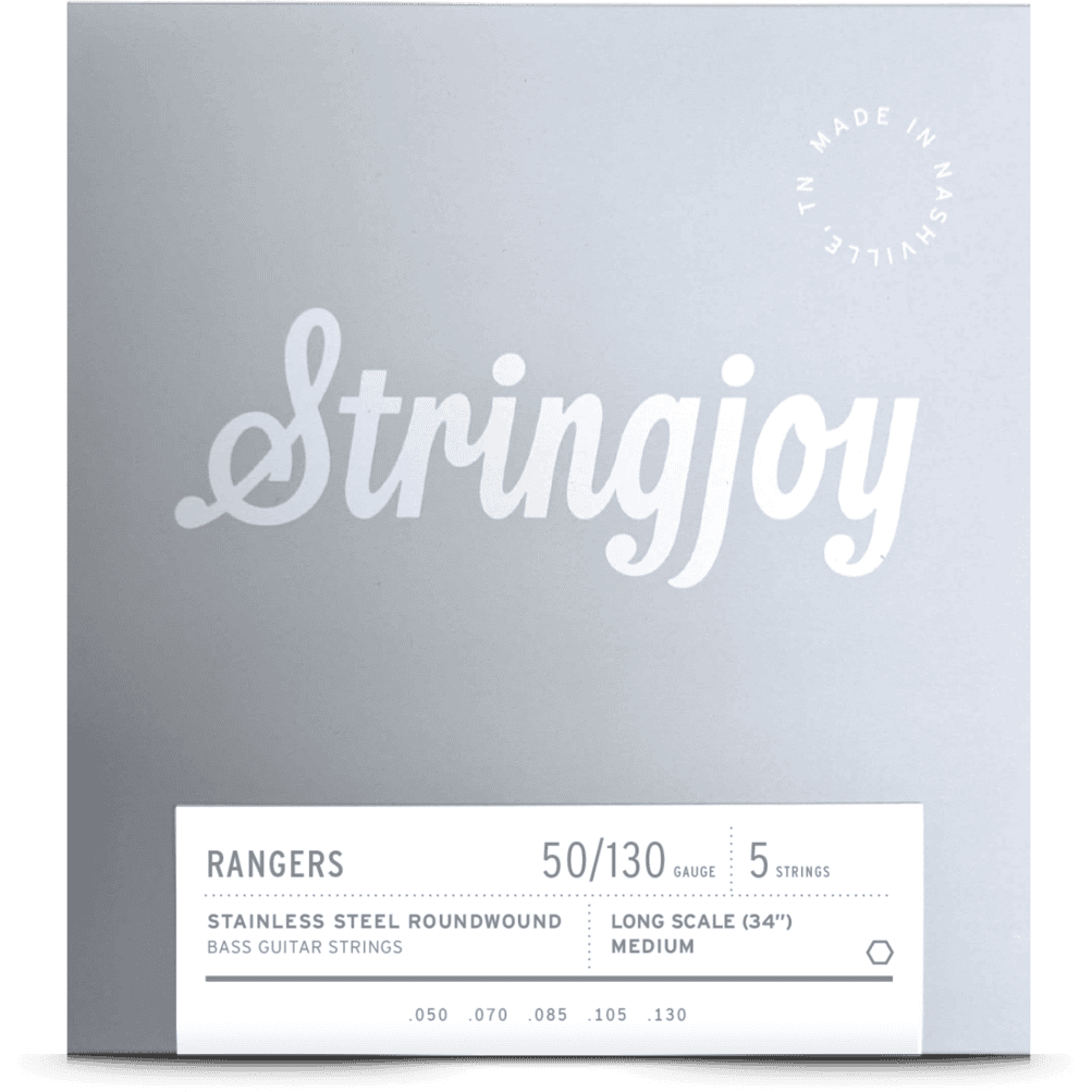 Stringjoy Rangers | Medium Gauge (50-130) 5 String Long Scale Stainless Steel Bass Guitar Strings