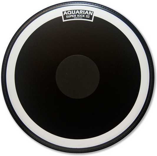 Aquarian SKIII20 Super-Kick BK Coated 1-Ply with Power Dot -Size - 20"