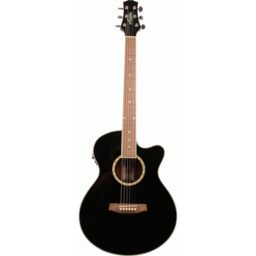 Ashton SL29CEQBK Slimline Acoustic Guitar with Cutaway and EQ