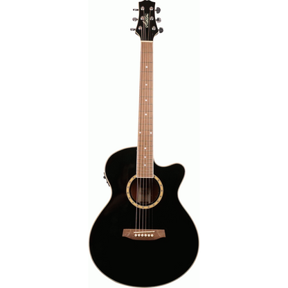 Ashton SL29CEQBK Slimline Acoustic Guitar with Cutaway and EQ