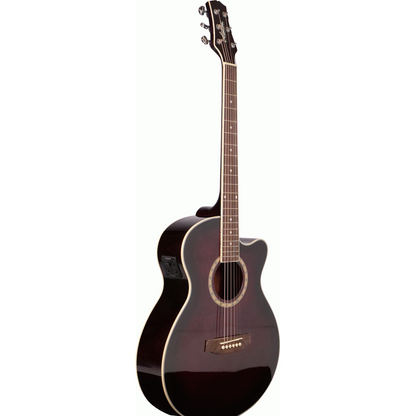 Ashton SL29CEQWRS Slimline Acoustic Guitar with Cutaway and EQ