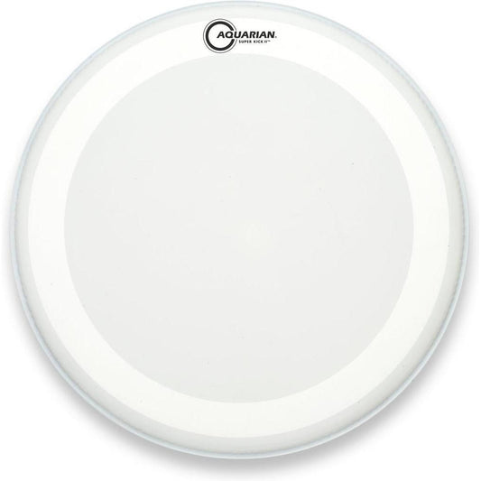 Aquarian Super Kick II – Batter Bass Drumhead – White Texture Coated – 16″ (TCSKII16)