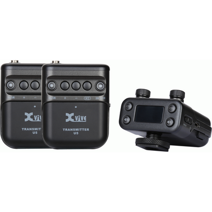 XVIVE U5 Camera-Mounted Wireless Audio for Video System - Two Transmitters One Receiver