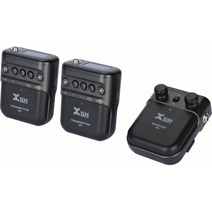 XVIVE U5 Camera-Mounted Wireless Audio for Video System - Two Transmitters One Receiver