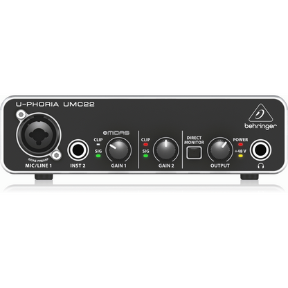 Behringer U-PHORIA UMC22 2 × 2 USB Audio Interface