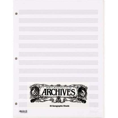 Archives Looseleaf Xerographic Manuscript Paper, 12 Stave, 50 Pages