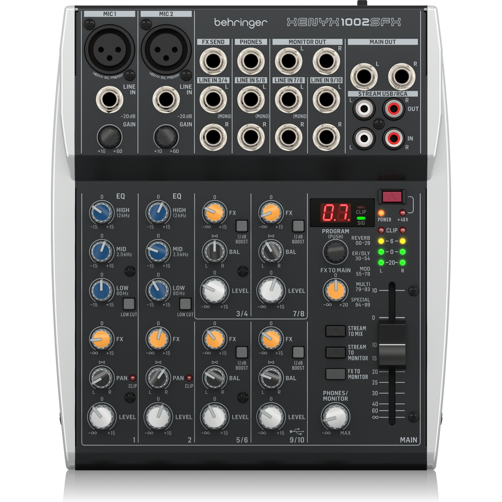 Behringer XENYX 1002SFX 10Ch Mixer W/USB & FX