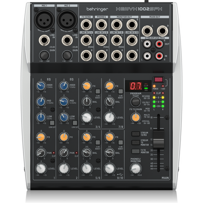 Behringer XENYX 1002SFX 10Ch Mixer W/USB & FX