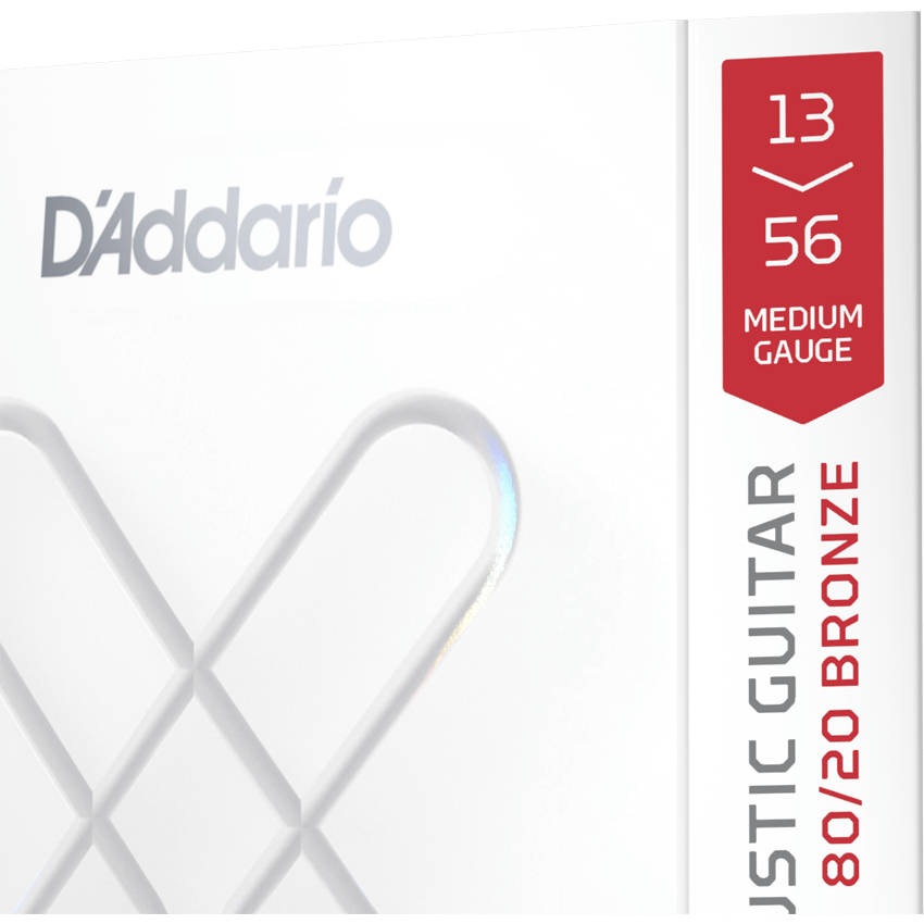 D'Addario XS 80/20 Bronze Coated Acoustic Guitar Strings – Medium – 13-56