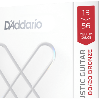 D'Addario XS 80/20 Bronze Coated Acoustic Guitar Strings – Medium – 13-56