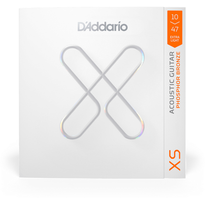 D'Addario XS Phosphor Bronze Coated Acoustic Guitar Strings – Extra Light – 10-47