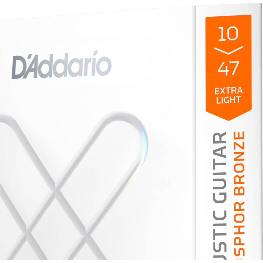 D'Addario XS Phosphor Bronze Coated Acoustic Guitar Strings – Extra Light – 10-47
