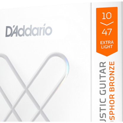 D'Addario XS Phosphor Bronze Coated Acoustic Guitar Strings – Extra Light – 10-47