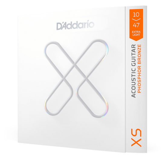 D'Addario XS Phosphor Bronze Coated Acoustic Guitar Strings – Extra Light – 10-47