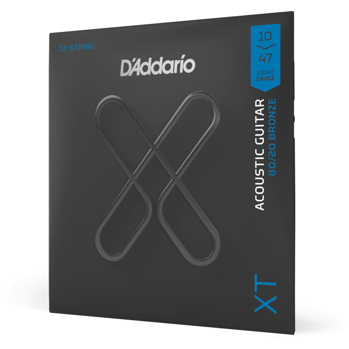D'Addario XT 80/20 Bronze Acoustic Guitar Strings – 12 String – Light – 10-47