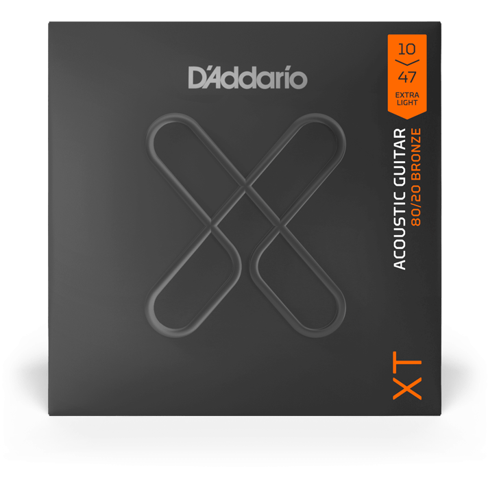 D'Addario XT 80/20 Bronze Acoustic Guitar Strings – Extra Light – 10-47