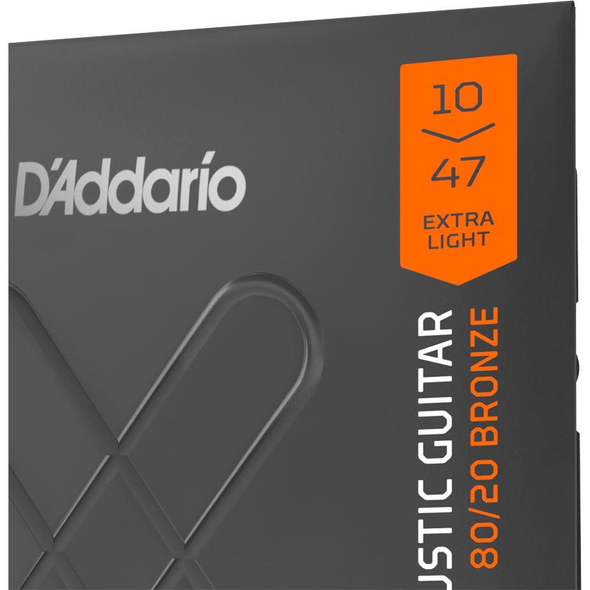D'Addario XT 80/20 Bronze Acoustic Guitar Strings – Extra Light – 10-47