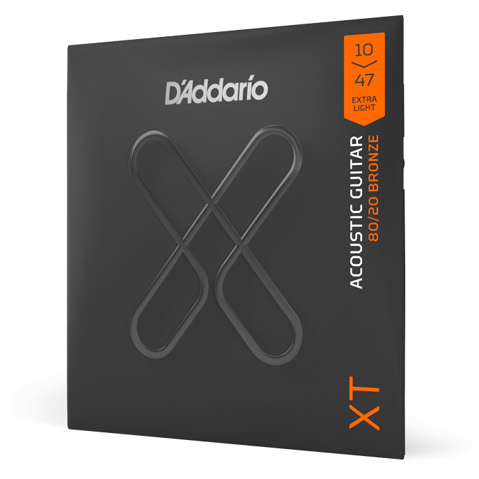 D'Addario XT 80/20 Bronze Acoustic Guitar Strings – Extra Light – 10-47