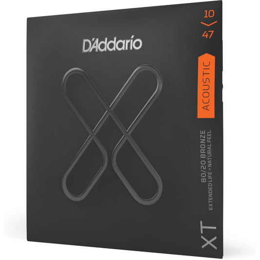 D'Addario XTABR1047 XT 80/20 Bronze Acoustic Guitar Strings, Extra Light, 10-47