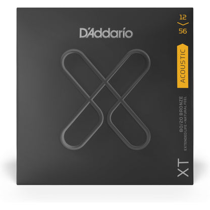 D'Addario XTABR1256 XT 80/20 Bronze Acoustic Guitar Strings, Light Top/Medium Bottom, 12-56