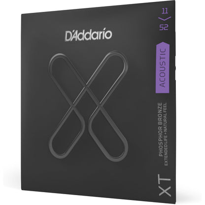 D'Addario XTAPB1152 XT Phosphor Bronze Acoustic Guitar Strings, Custom Light, 11-52