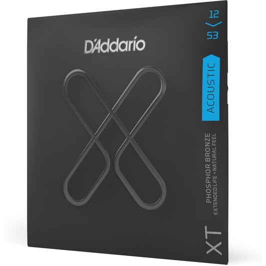 D'Addario XTAPB1253 XT Phosphor Bronze Acoustic Guitar Strings, Light, 12-53