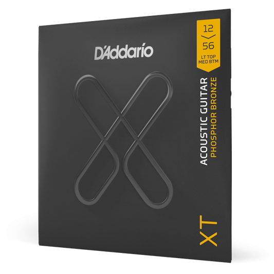 D'Addario XT Phosphor Bronze Acoustic Guitar Strings – Light Top/Medium Bottom – 12-56