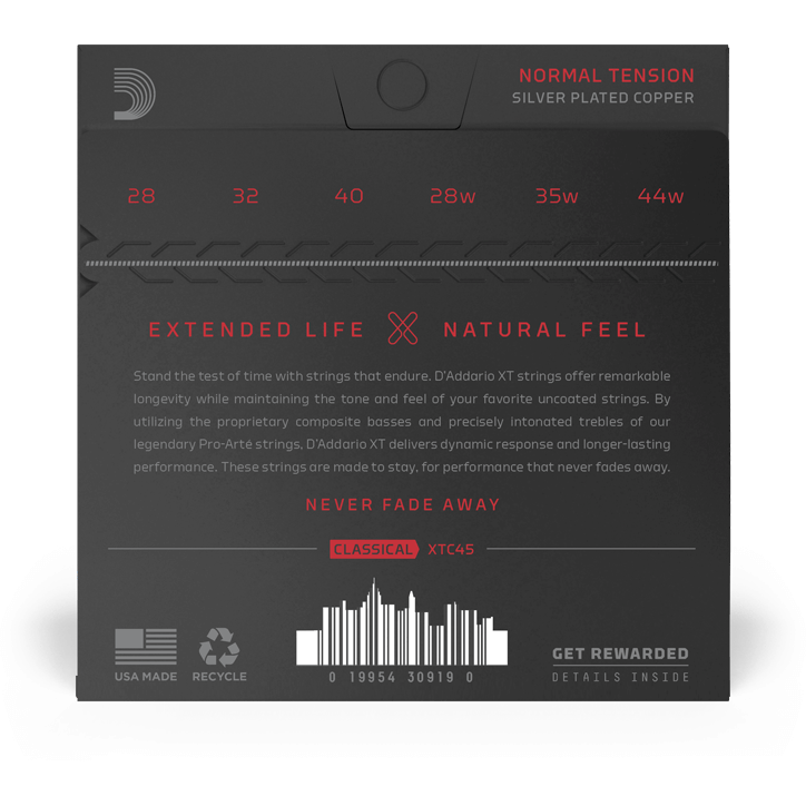 D'Addario XT Classical Silver-Plated Copper – Normal Tension