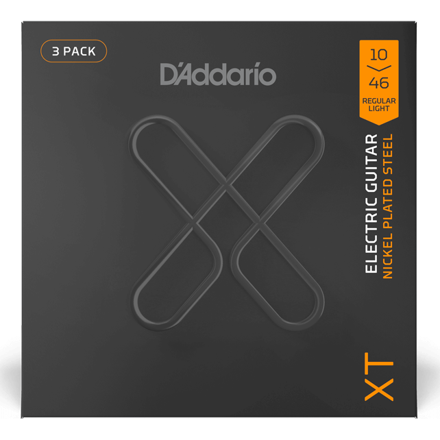 D'Addario XT Electric Nickel-Plated Steel – Regular Light – 10-46 (3 Pack)