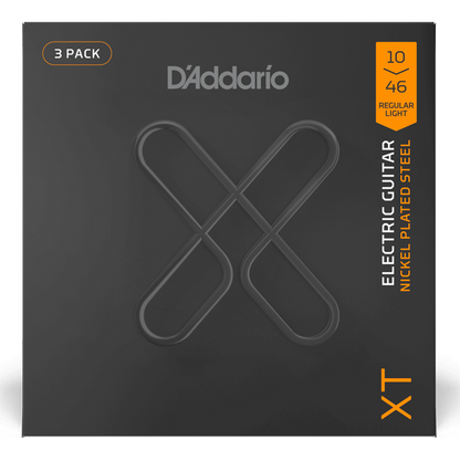 D'Addario XT Electric Nickel-Plated Steel – Regular Light – 10-46 (3 Pack)