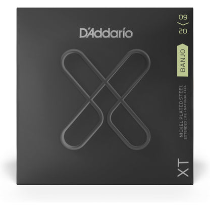 D'Addario XTJ0920 XT Nickel Plated Steel Banjo Strings, Light, 09-20