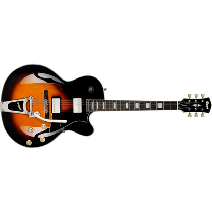 Cort Yorktown-BV Hollow-Body Electric Guitar with Bigsby – Tobacco Burst