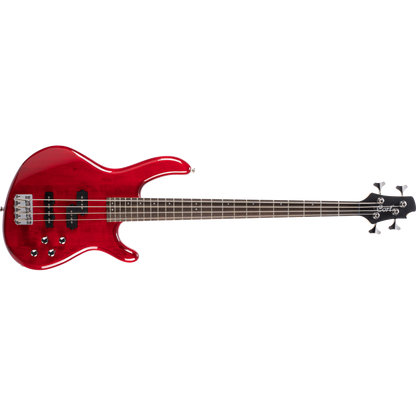 Cort Action Bass Plus Transparent Red 4 String Bass