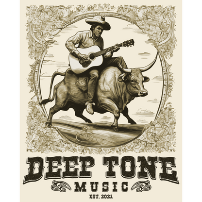 Deep Tone Music "Bull Rider" T-Shirt (Koa Goods Classic Hemp Tee)