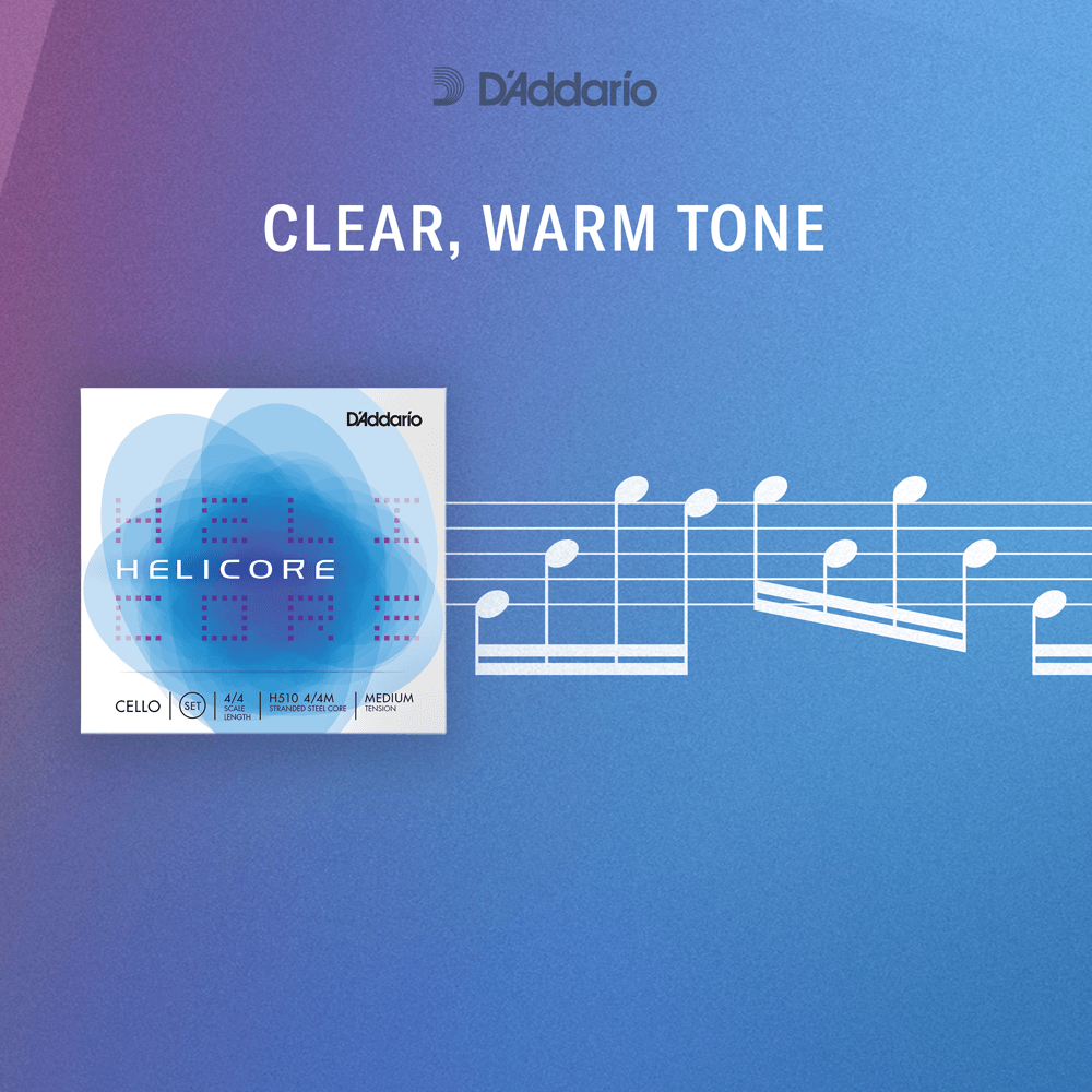 D'Addario Helicore Pizzicato Bass String Set – 3/4 Scale – Light Tension